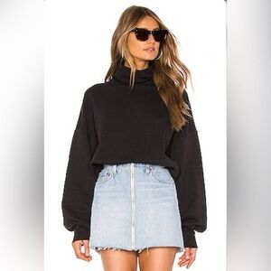 AGOLDE / BALLOON SLEEVE TURTLE NECK SWEATSHIRT / WASHED BLACK / SIZE S